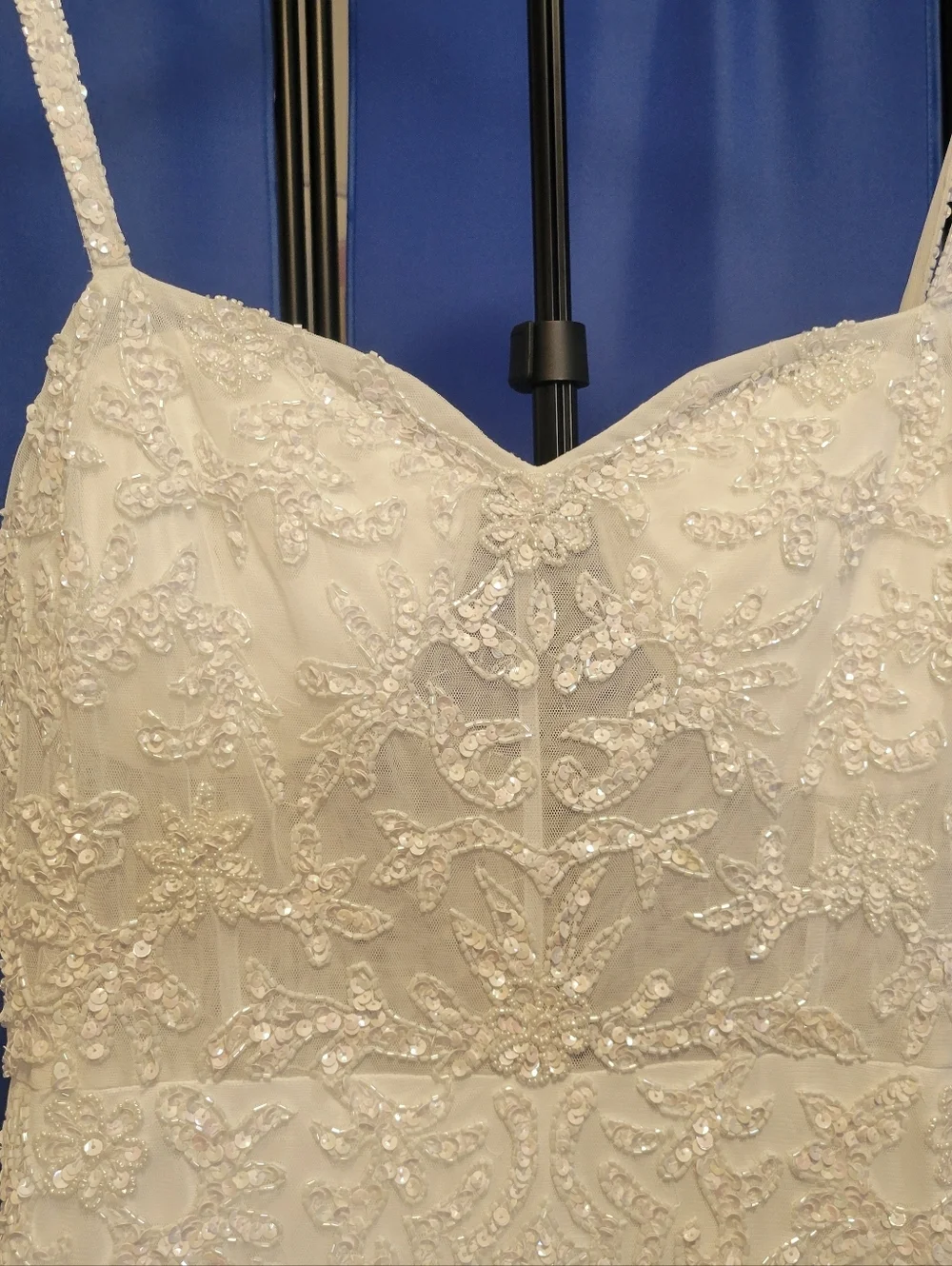 White Lace Spaghetti-Strap Sheath Dress